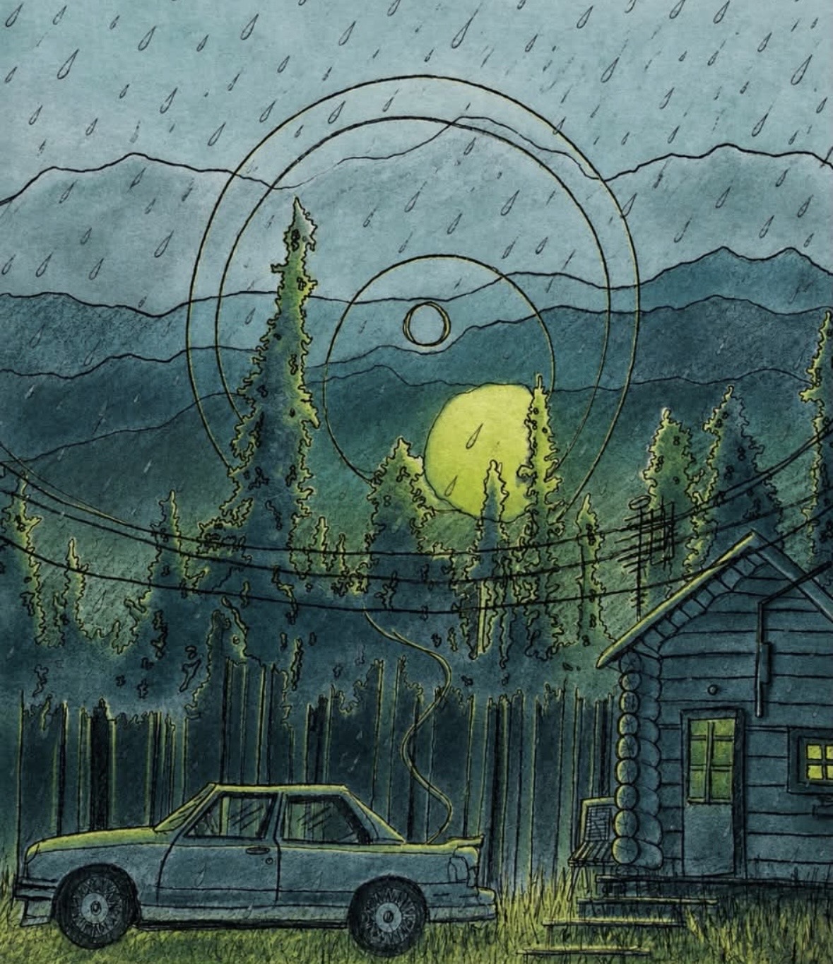 Cabin illustration designed digitally